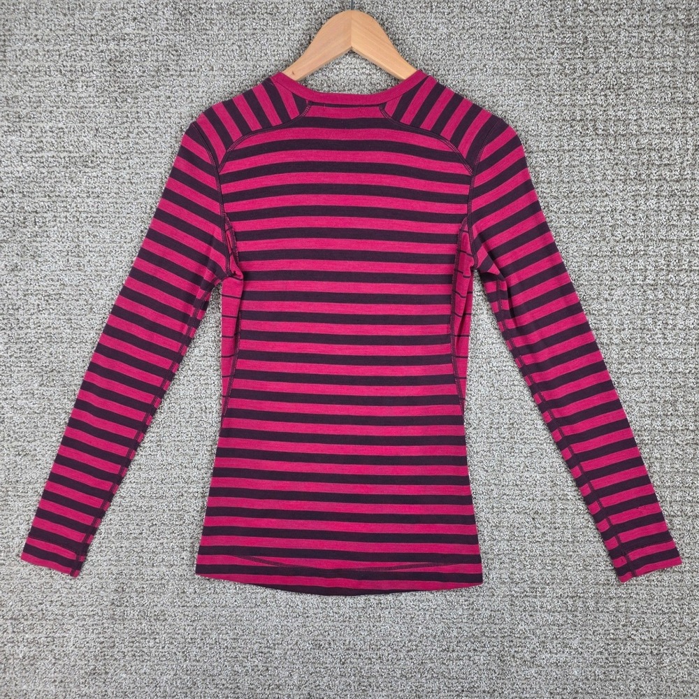 Smartwool Womens Merino Wool Striped Long Sleeve Base Layer Top Pink Purple M - Picture 5 of 11